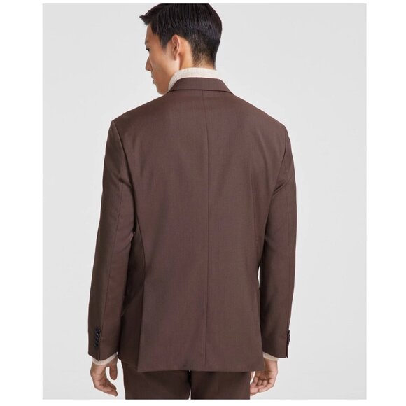 New HUGO Men's Modern-Fit Solid Wool Suit Separate Double-Breasted Jacket SZ 46R - Picture 4 of 4